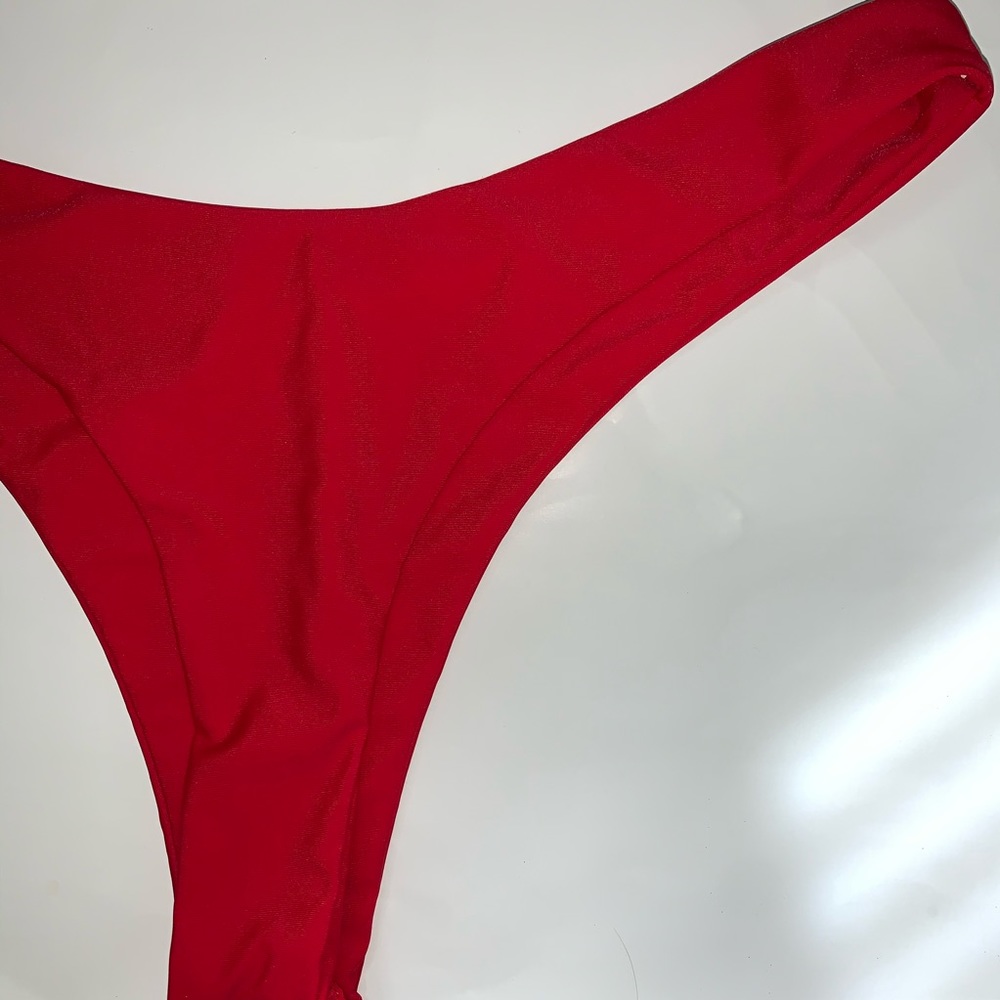 Red High-Waist Bikini Bottom